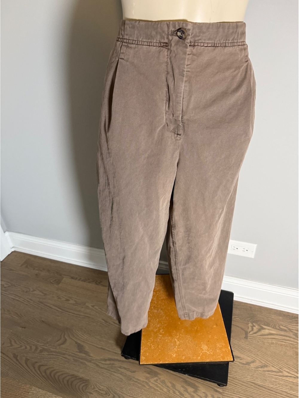 Per Una Women's Brown Cotton Cropped Pants Size US 14 / UK 18 - Picture 8 of 10